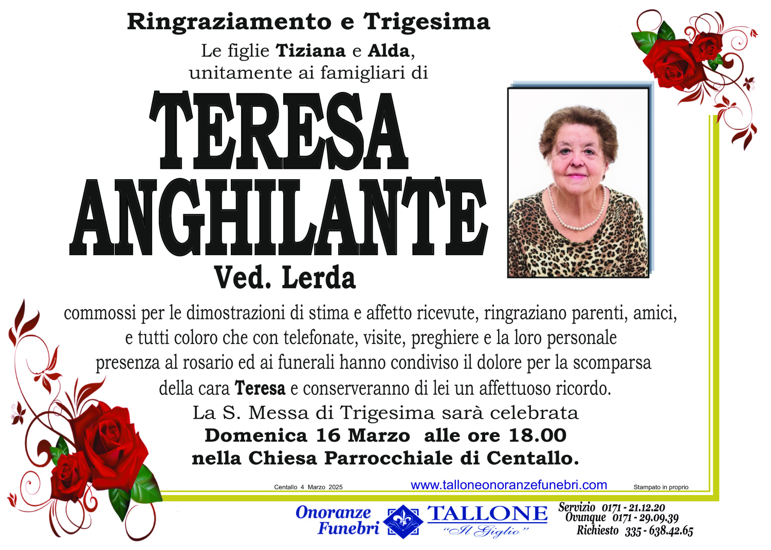 <br />
<b>Warning</b>:  Undefined variable $info in <b>/home/tallone/public_html/ringraziamenti.php</b> on line <b>68</b><br />
Teresa Anghilante